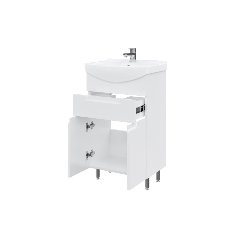 Тумба підлогова MEBLIBUD EVA 60 з 2-ма дверцятами з шухлядою з умивальником Cersanit Cersania 60см