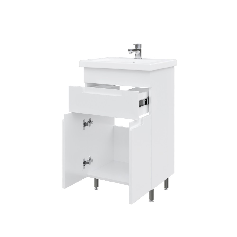 Тумба підлогова MEBLIBUD EVA 50 з 2-ма дверцятами з шухлядою з умивальником Cers 50см