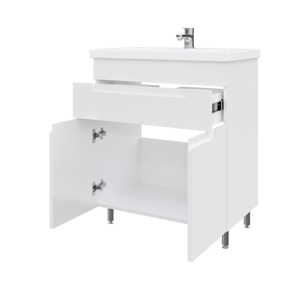 Тумба підлогова MEBLIBUD EVA 70 з 2-ма дверцятами з шухлядою з умивальником Cers 70см