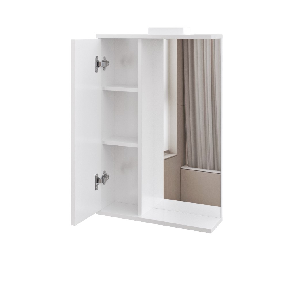 Дзеркало з шкафчиком підвісна MEBLIBUD EVA 50см з Led підсвіткою правостороннє