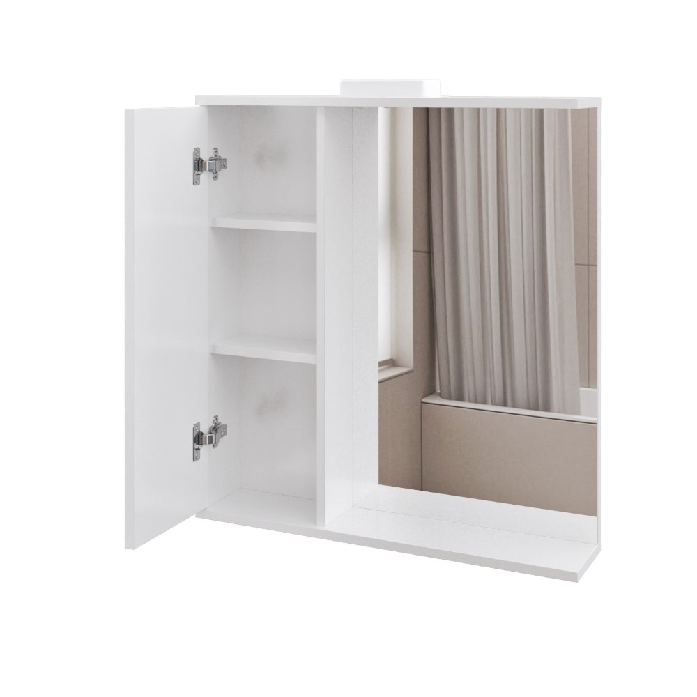 Дзеркало з шкафчиком підвісна MEBLIBUD EVA 70см з Led підсвіткою правостороннє