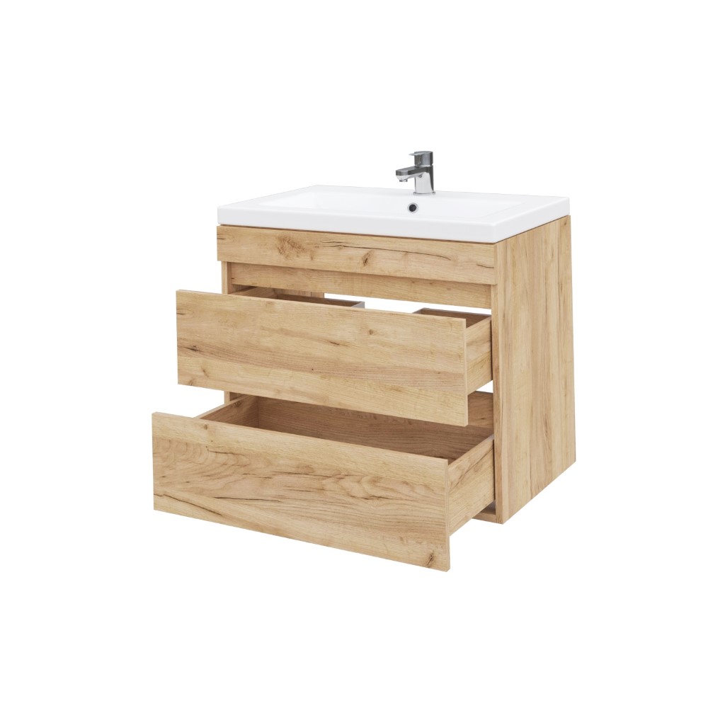 Тумба підвісна MEBLIBUD RENE 70 з 2-ма шухлядами з умивальником Cers 70см