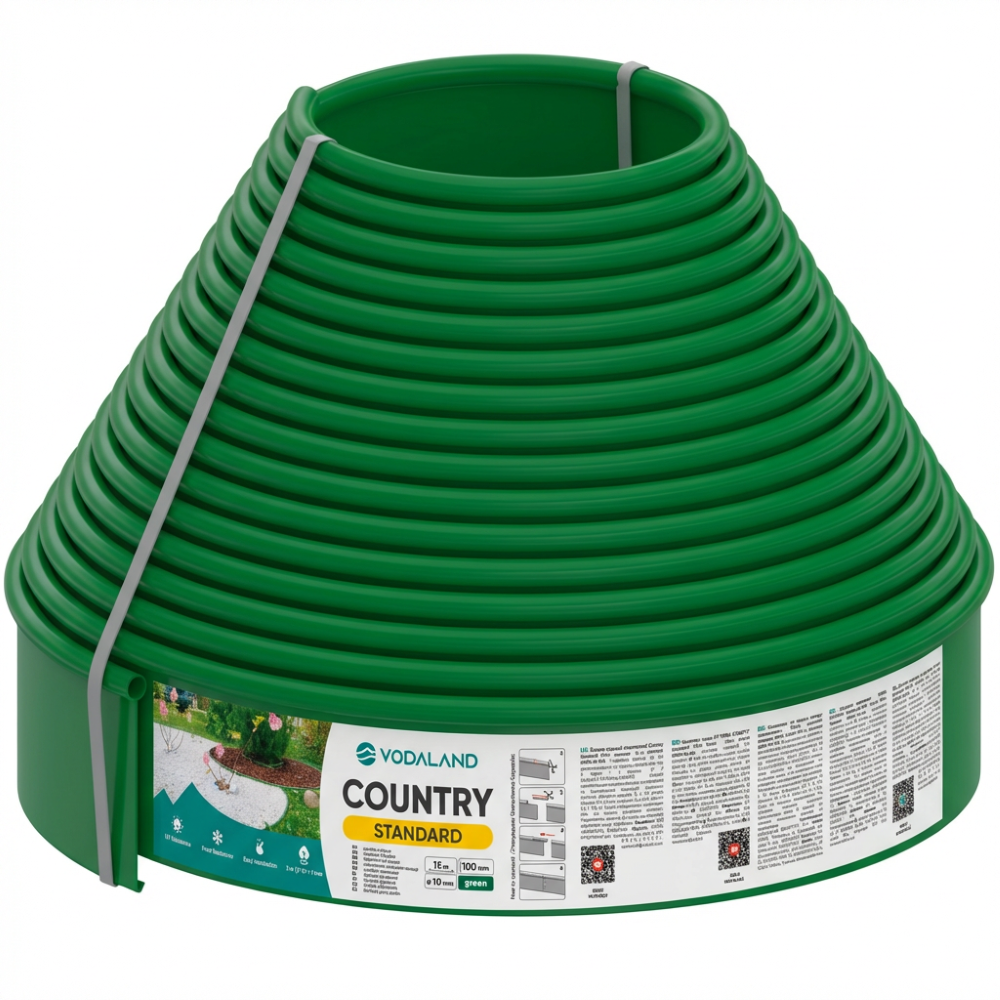 Бордюр садовий пластиковий Country Standard H100 15 м