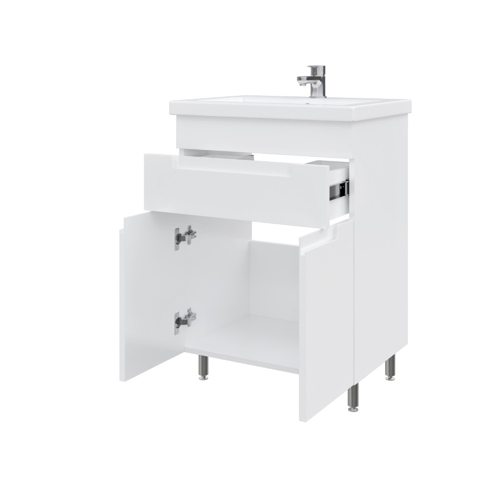 Тумба підлогова MEBLIBUD EVA 60 з 2-ма дверцятами з шухлядою з умивальником Cers 60см