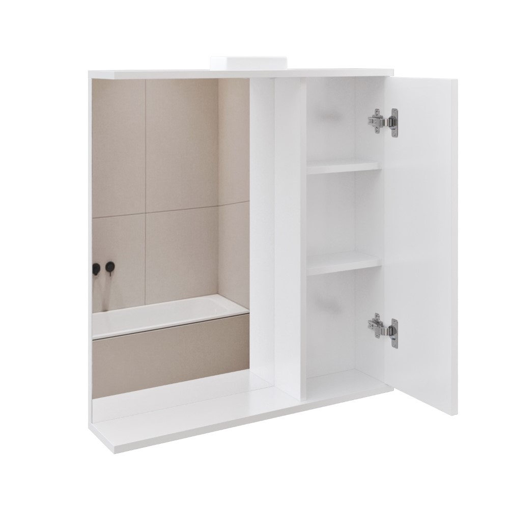 Дзеркало з шкафчиком підвісна MEBLIBUD EVA 70см з Led підсвіткою лівостороннє