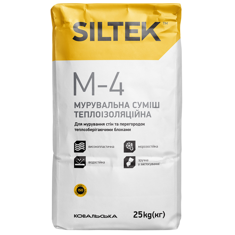 Кладочна суміш теплоізоляційна Siltek М-4 "Літо", 25кг