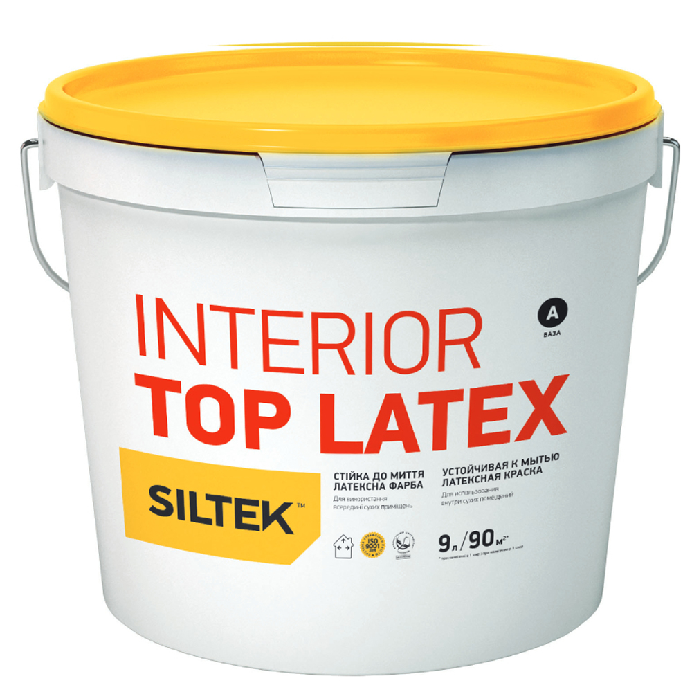 Фарба латексна стійка до миття Siltek Interior Top Latex База А, 9л