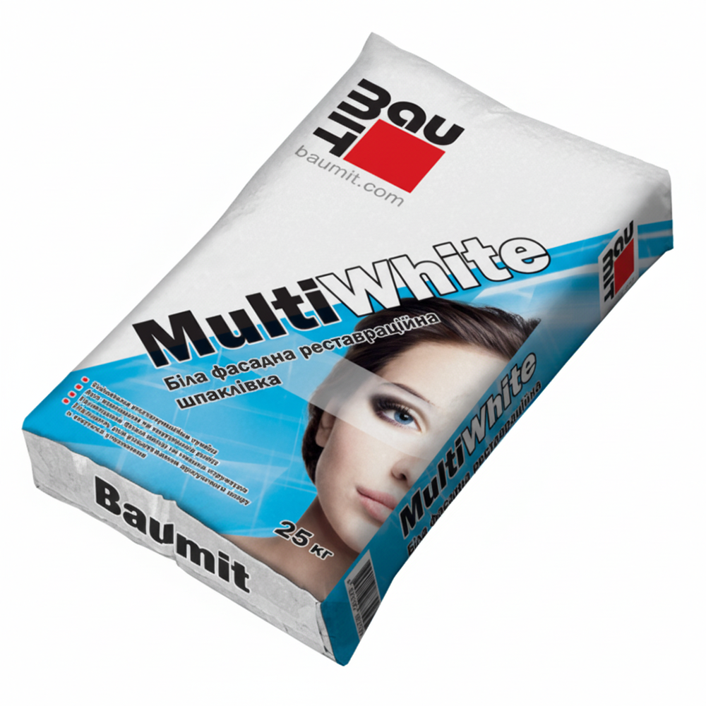 Baumit MultiWhite - фасадна шпаклівка для ремонту тріщин 25кг