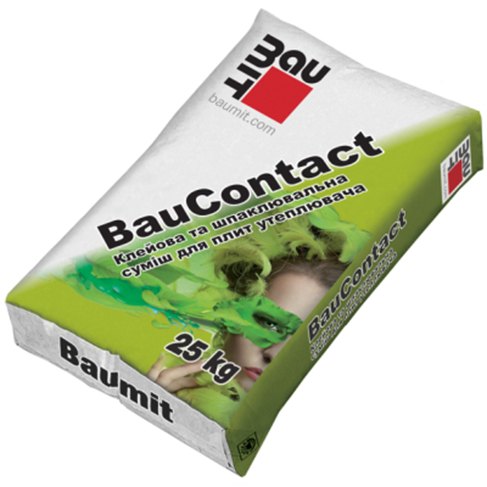 Baumit Bau Contact суміш для приклеювання і захисту утеплювача ППС і МВ плит 25 кг