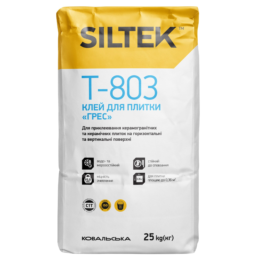 Клей для плитки ГРЕС Siltek T-803, 25кг