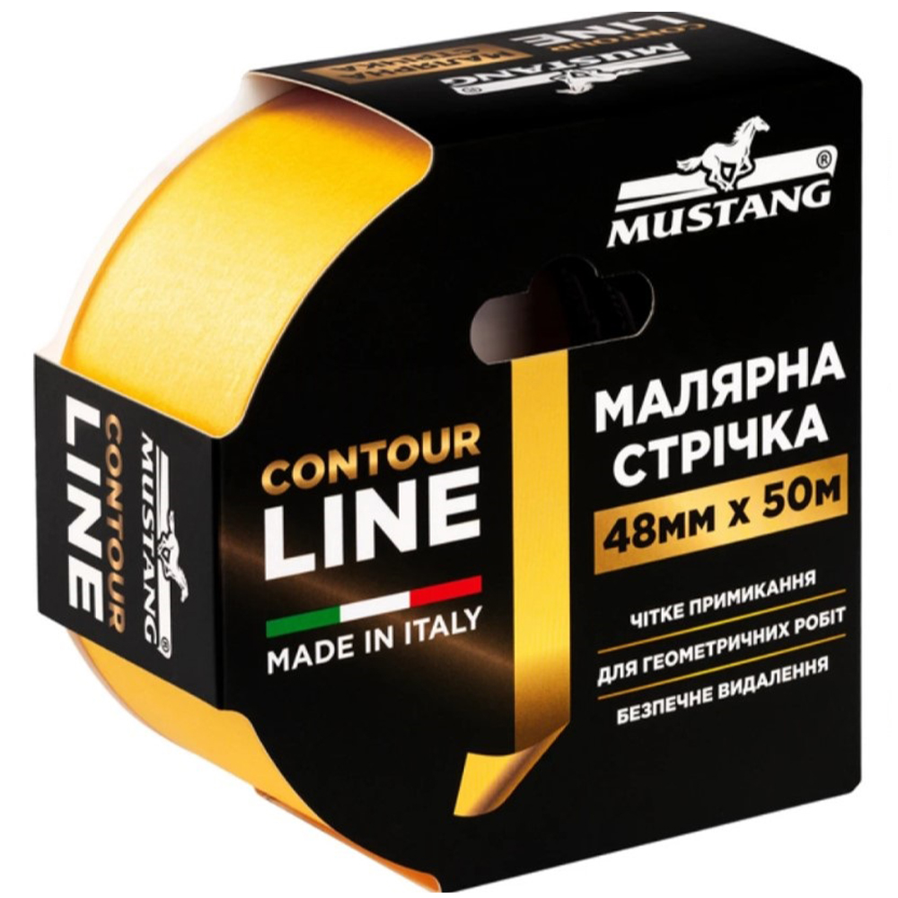 Малярная лента рисовая CONTOUR LINE желтая 48мм*50м TM MUSTANG