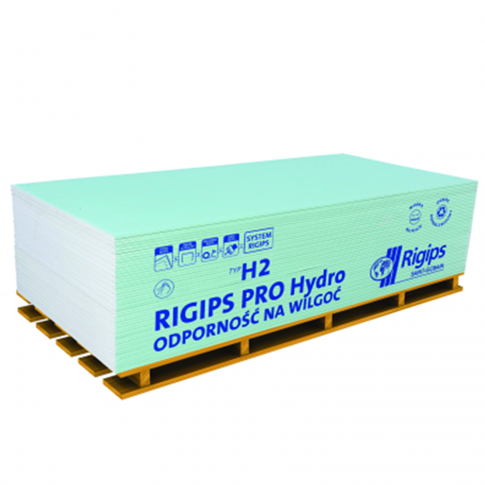 Вологостійкий гіпсокартон RIGIPS PRO Hydro 12,5*1200*2000мм