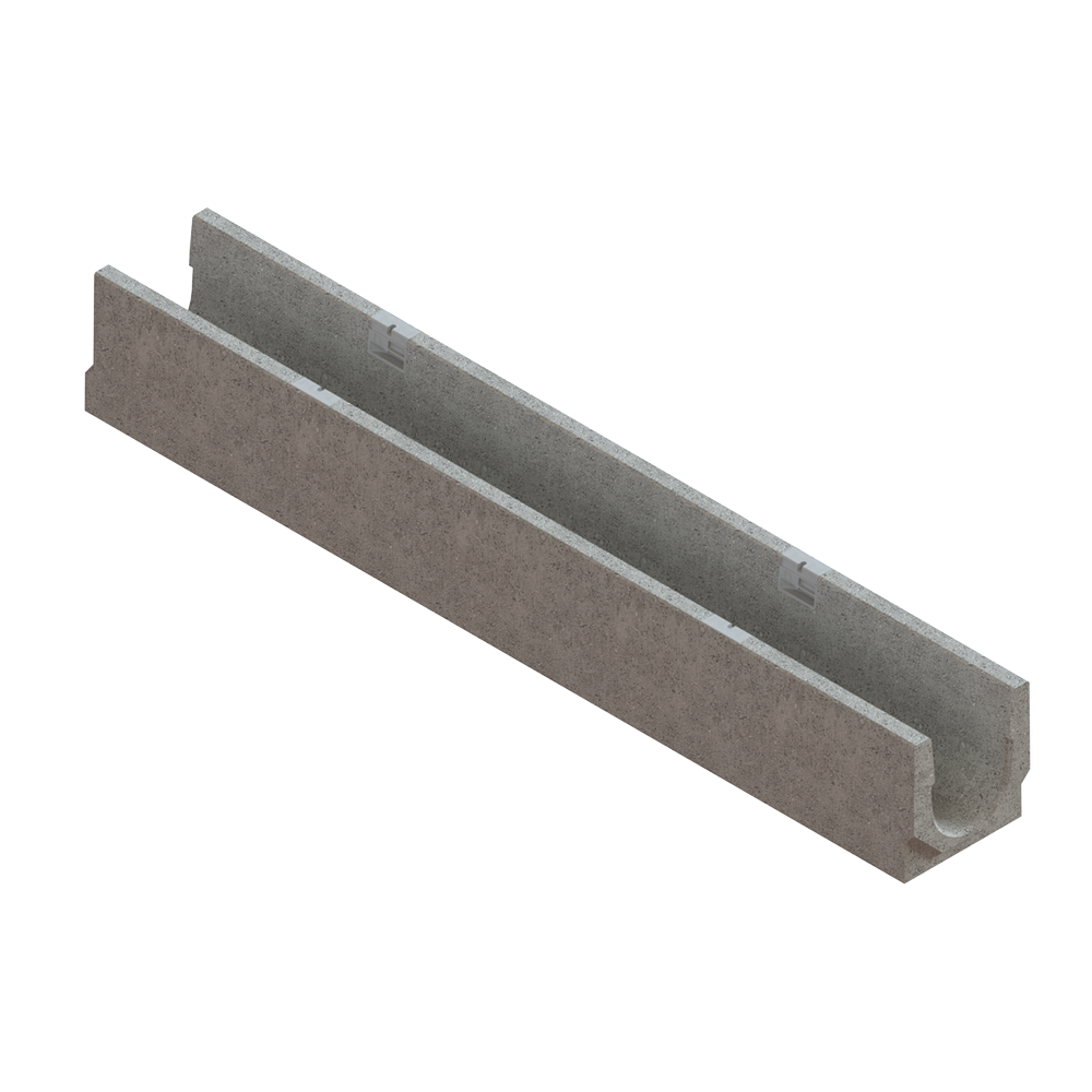 Лоток водовідвідний бетонний Base DN100 H125 з вставками пластиковими C250