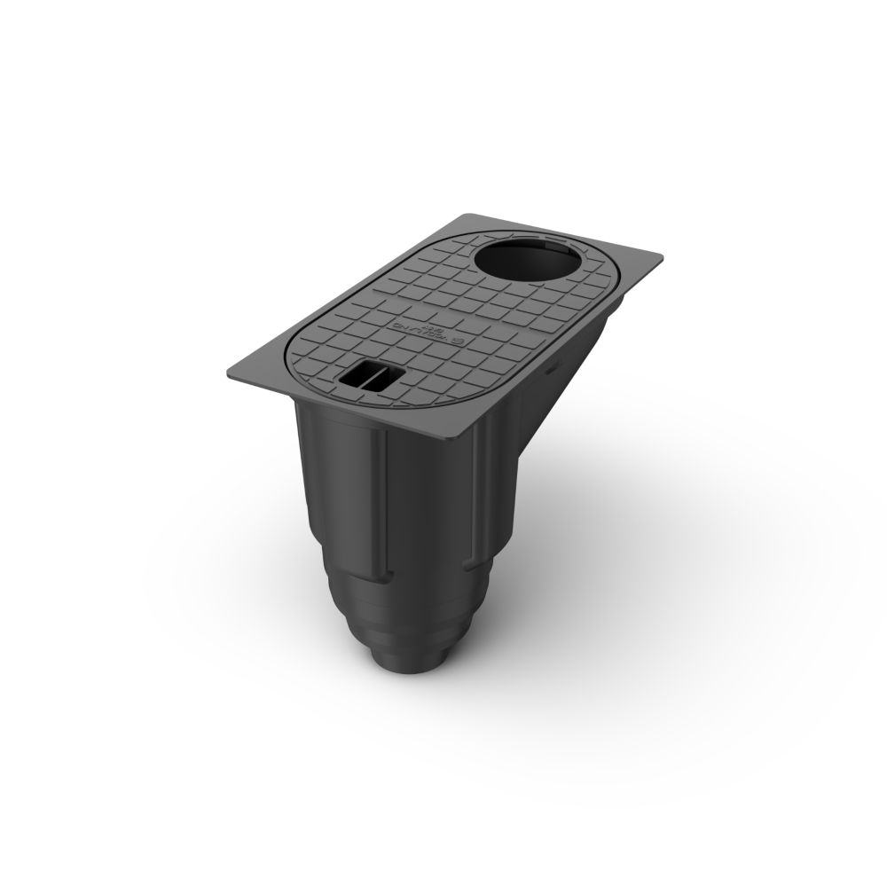 Бокс водосточный пластиковый Easy 160х300 с вертикальным отводом 90-110