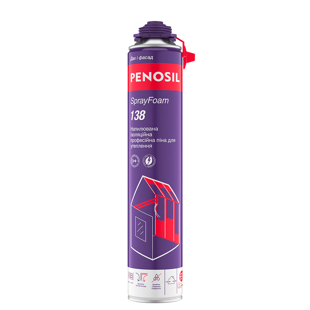 PENOSIL напилювана ізоляційна професійна піна для утеплення SprayFoam 138, 810мл