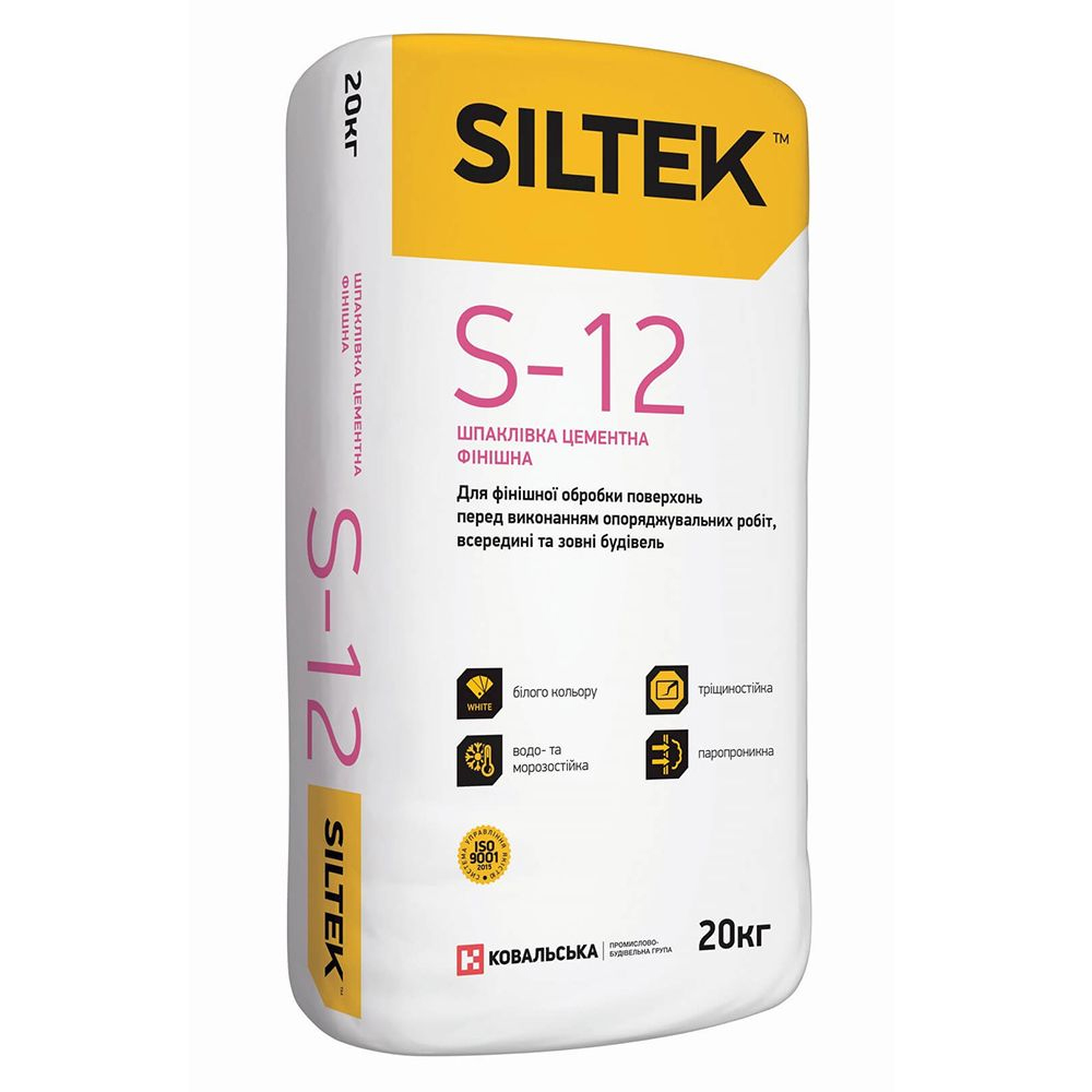 Шпаклівка цементна фінішна Siltek S-12, 20кг