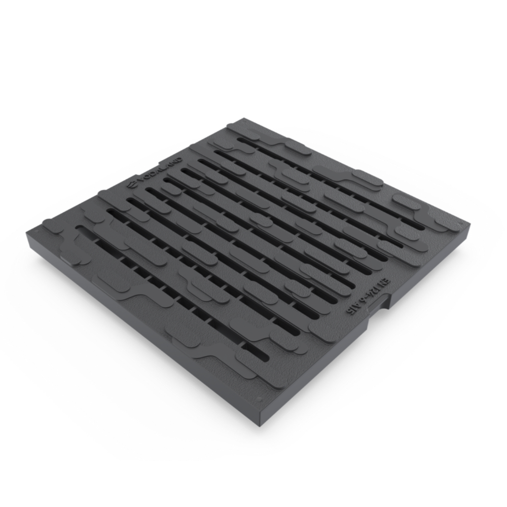 Решітка Base 400х400 пластикова щілинна чорна А15 універсальна