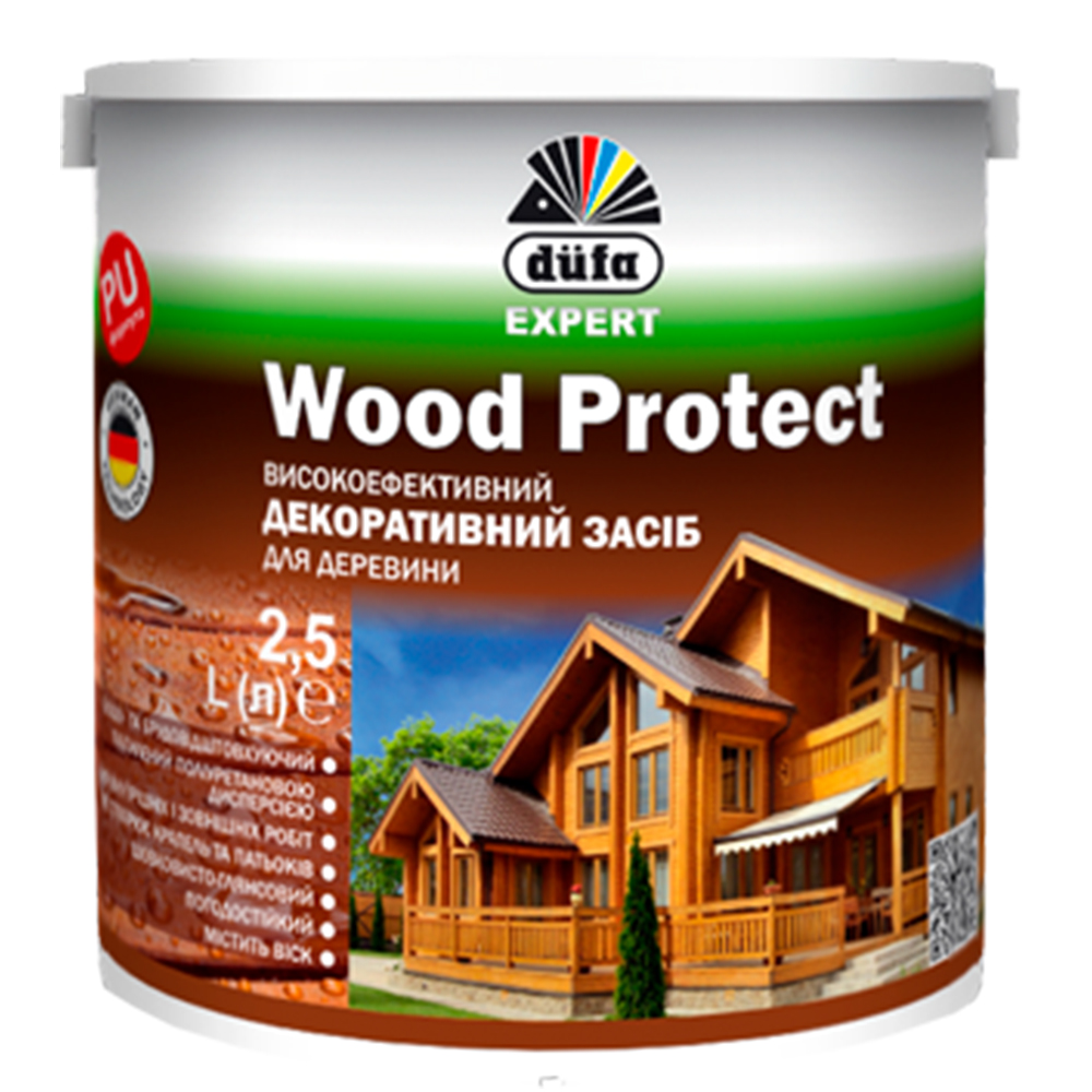 Dufa Високоефективний декоративний засіб для дерева Wood Protect, 2,5 л