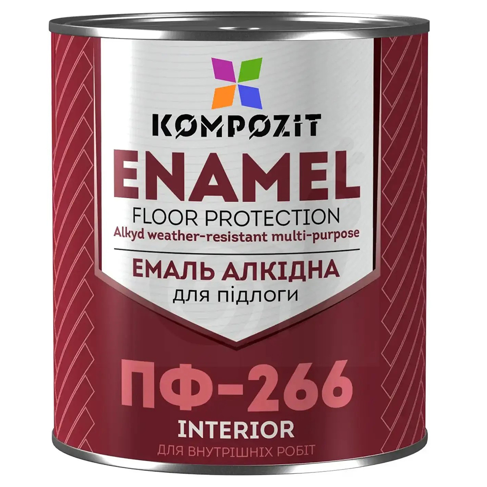Емаль для підлоги ПФ-266, Червоно-коричнева, 2,8 кг