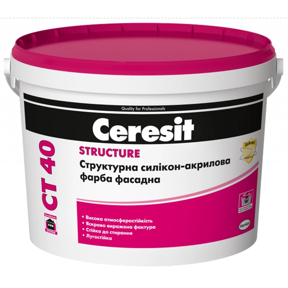 Фарба фасадна структурна акрилова база CT 40 10 л