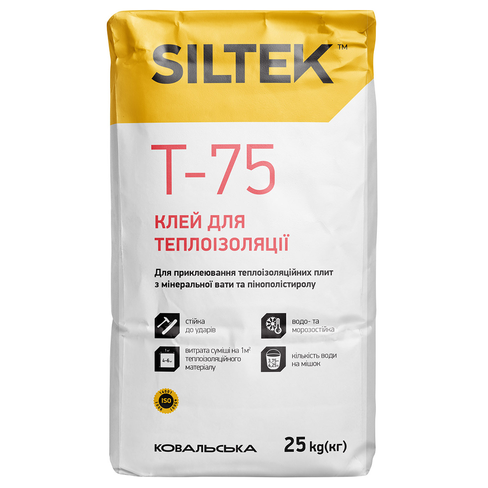 Клей для теплоізоляції Siltek T-75, 25кг