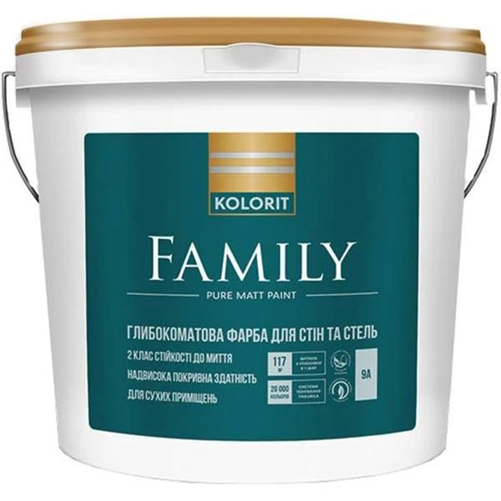 Матовая латексная краска Family (Interior Premium 3), базис "A", 9 л