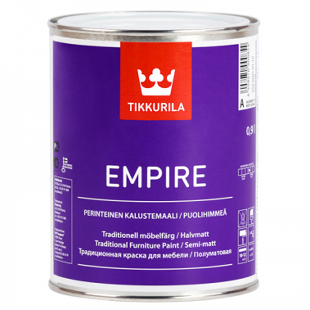Алкідна фарба для металевих і дерев'яних поверхонь Empire (Емпіре), базис "A", 0,9 л