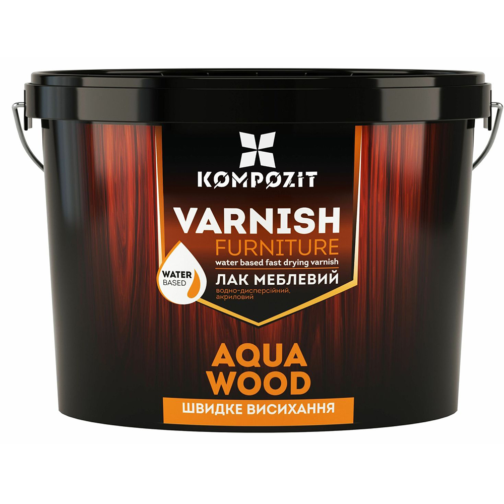 Лак меблевий AQUA WOOD, глянцевий, 10 л