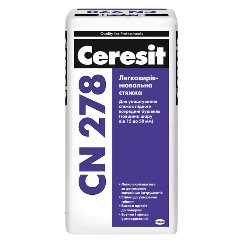 Ceresit CN 278 Легковирівнююча стяжка 15-50 мм, 25 кг