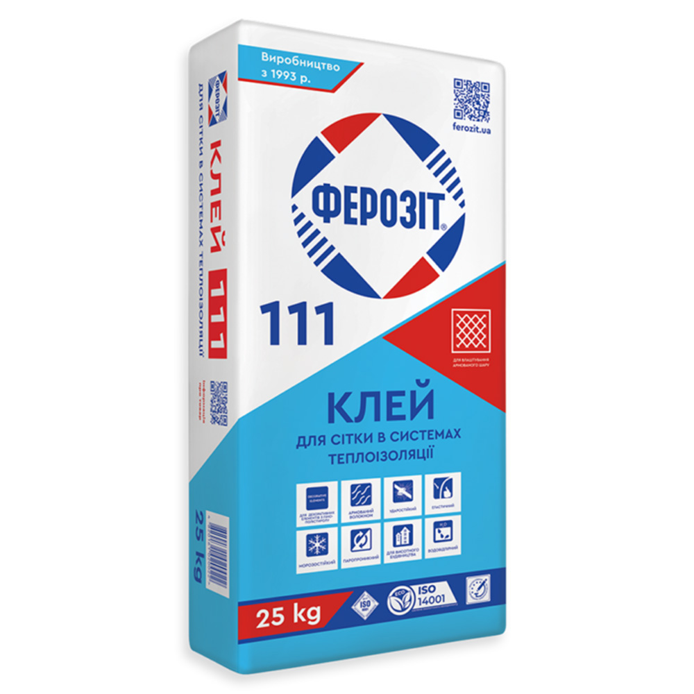 Ферозіт 111 Клей для виконання армованого шару в системах теплоізоляції 25кг