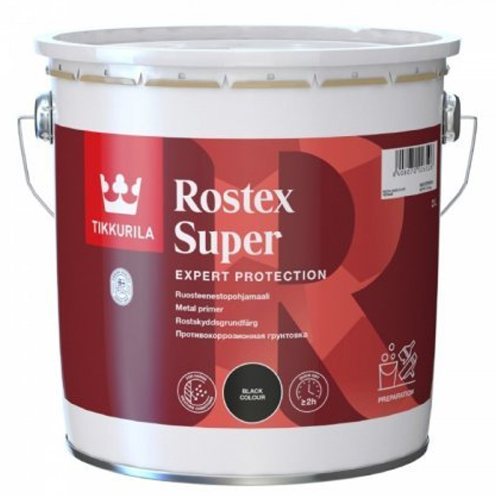 Протикорозійний грунт швидкого висихання для металевих поверхонь Rostex Super (Ростекс Супер), Колір світло-сірий, 1 л