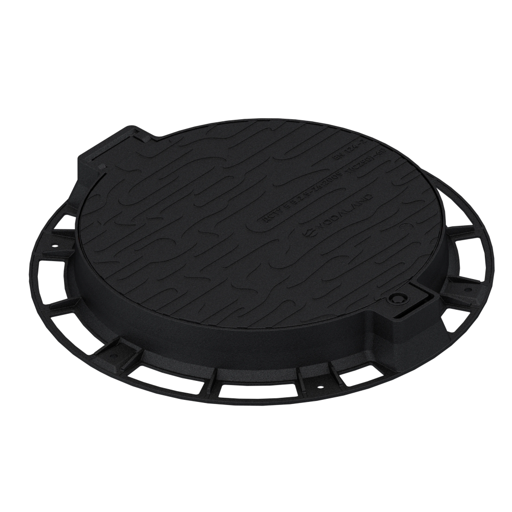 Люк чавунний D800 DN575 з замком, подвійною кришкою та ущільнюючою прокладкою Хвиля C250