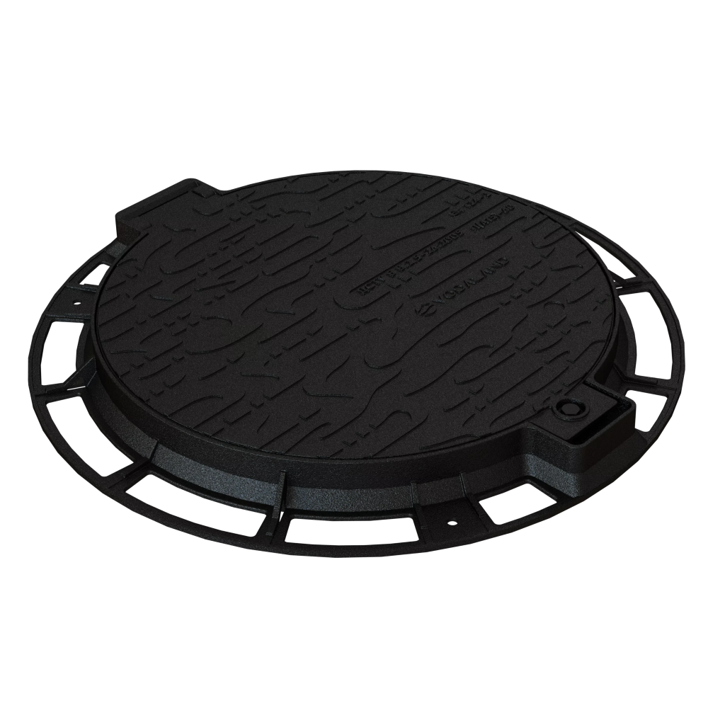 Люк чавунний D800 DN600 з замком та ущільнючою прокладкою Хвиля