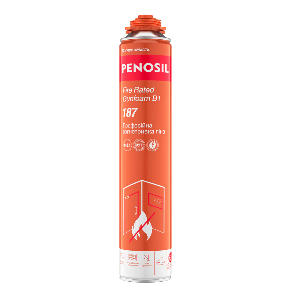 Піна поліуретанова вогнетривка пістолетна Penosil Fire Rated Gunfoam B1 187 750мл