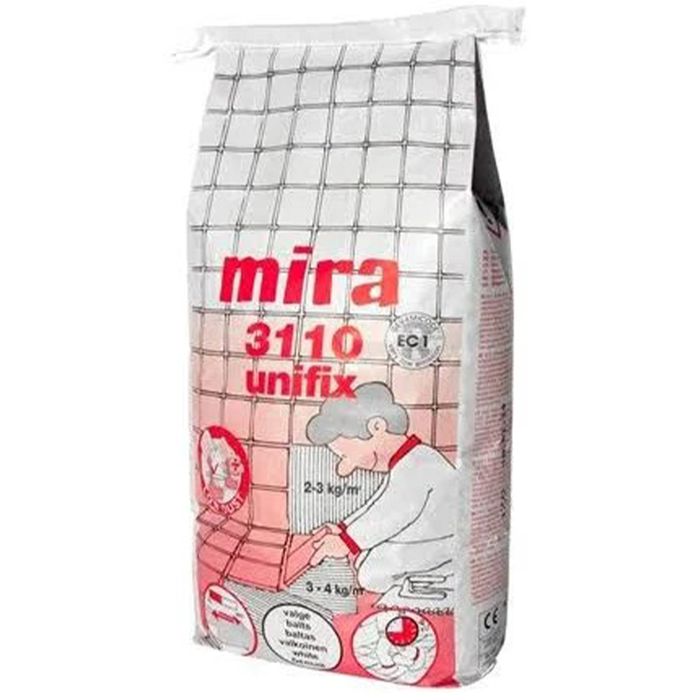 Mira 3110 unifix (білий) - клей для мармуру, мозаїки, плитки, натурального каменю, гипсокартону, Клас C2TE S1, 15 кг