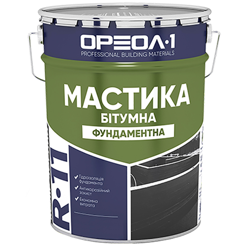 Мастика бітумна ФУНДАМЕНТНА Ореол-1, 25кг