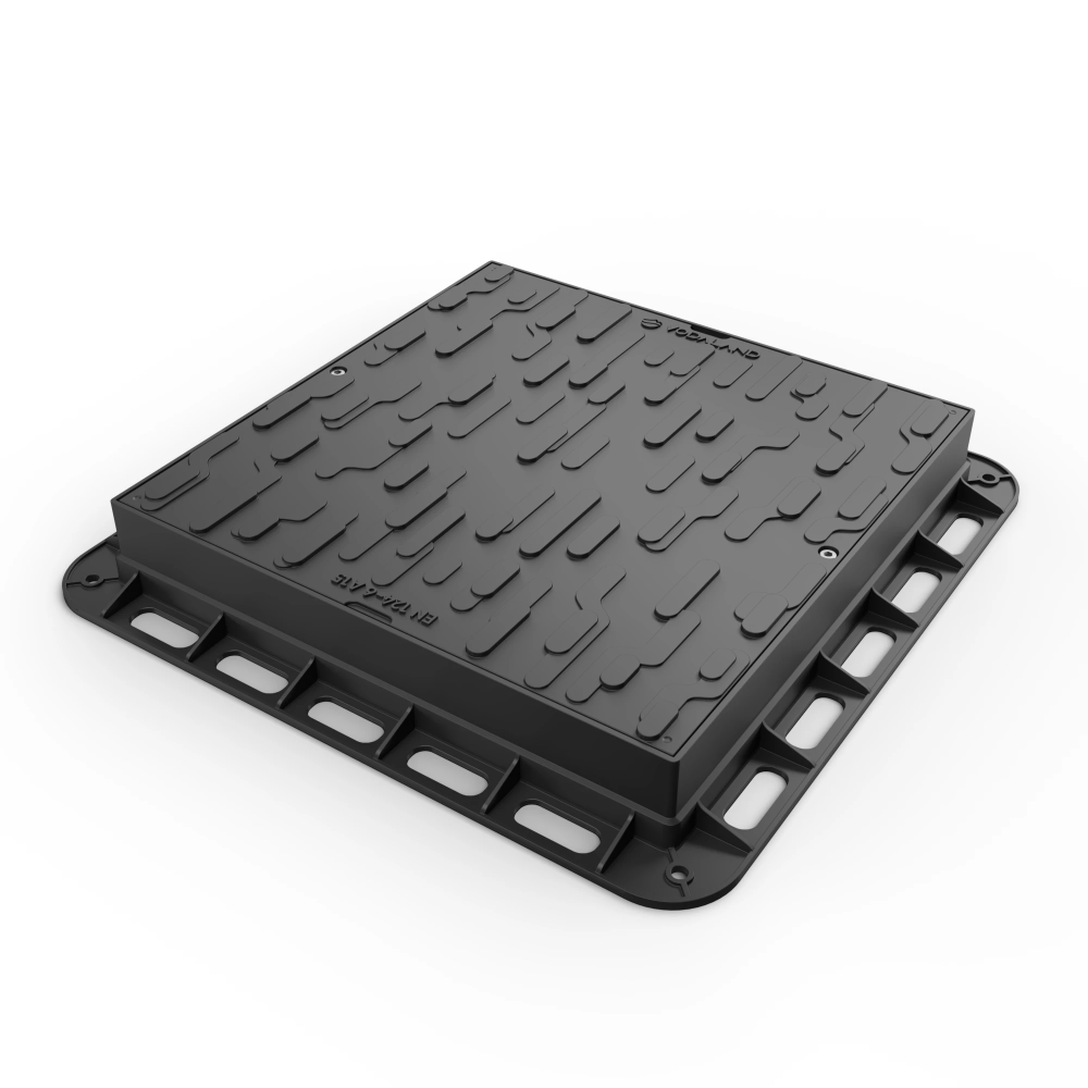 Люк пластиковий Easy 600х600 DN430 легкий чорний з замком