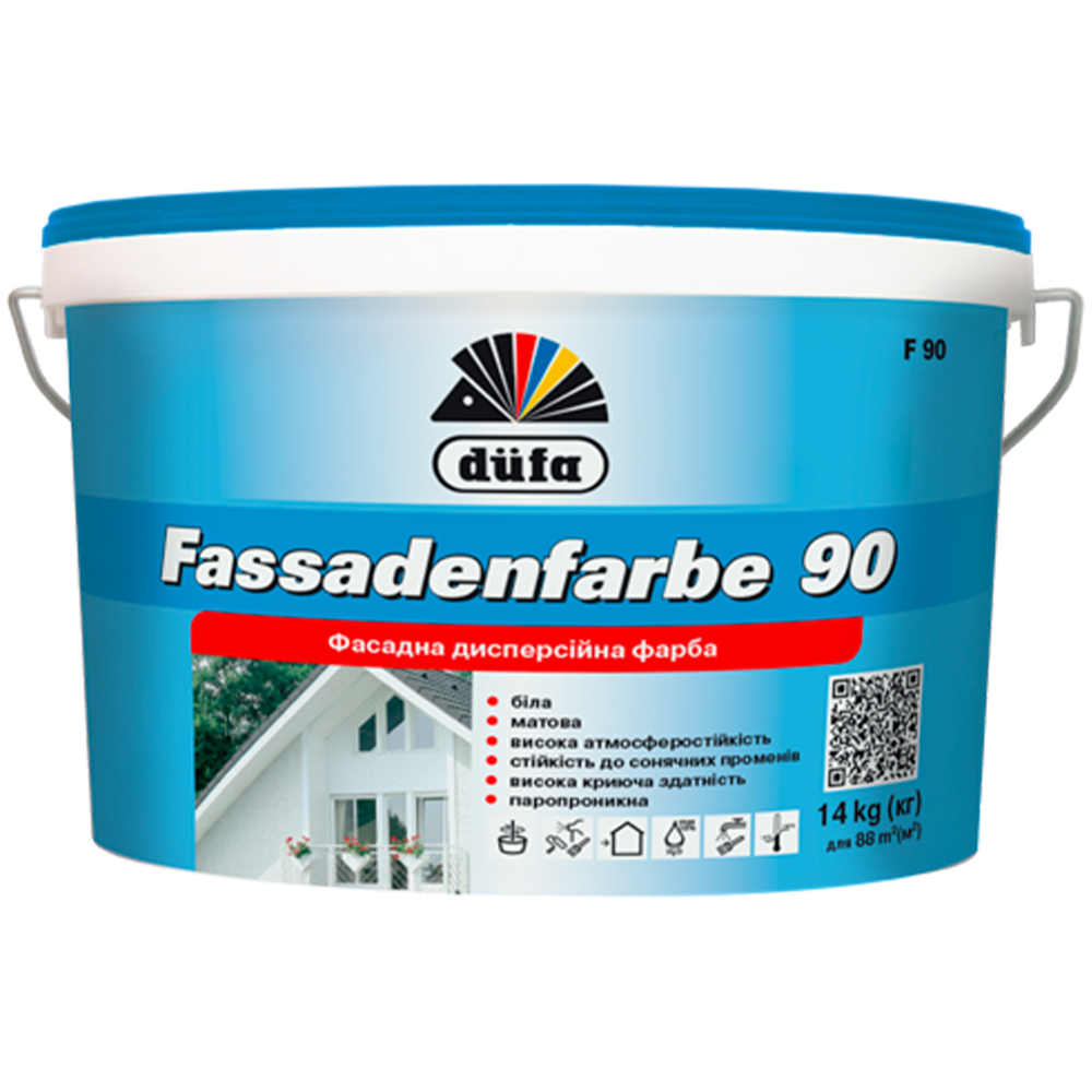 Синтетична фасадна фарба Дюфа - Fassedenfarbe F90, 3,5кг