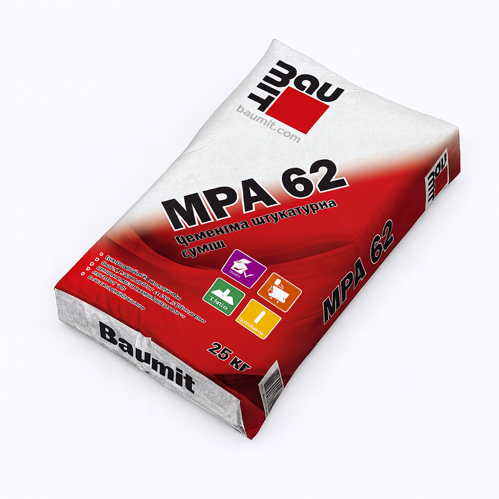 Baumit MPA 62 - стартова цементна штукатурка для цокольної частини 