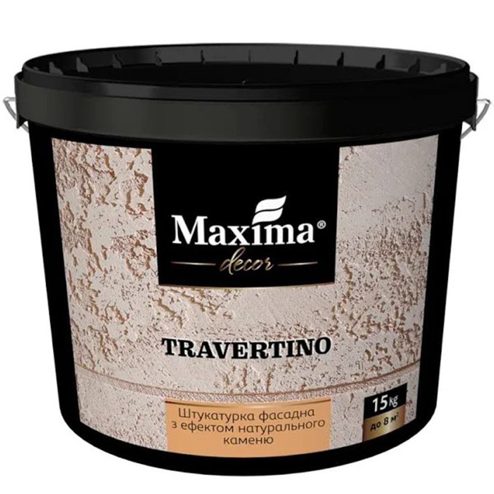 Штукатурка фасадна з ефектом натурального каменя Travertino Maxima, 15кг