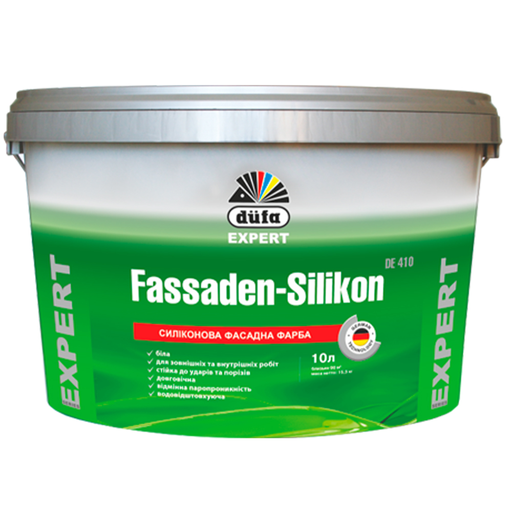 Силиконовая фасадная краска Fassaden-Silikon DE410, 10л