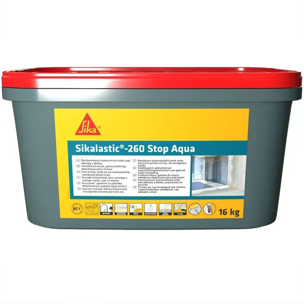 Sikalastic-260 Stop Aqua Рідке гідроізоляційне покриття, 7 кг