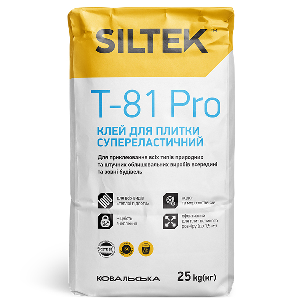 Клей для плитки високоеластичний Siltek Т-81 Pro, 25кг