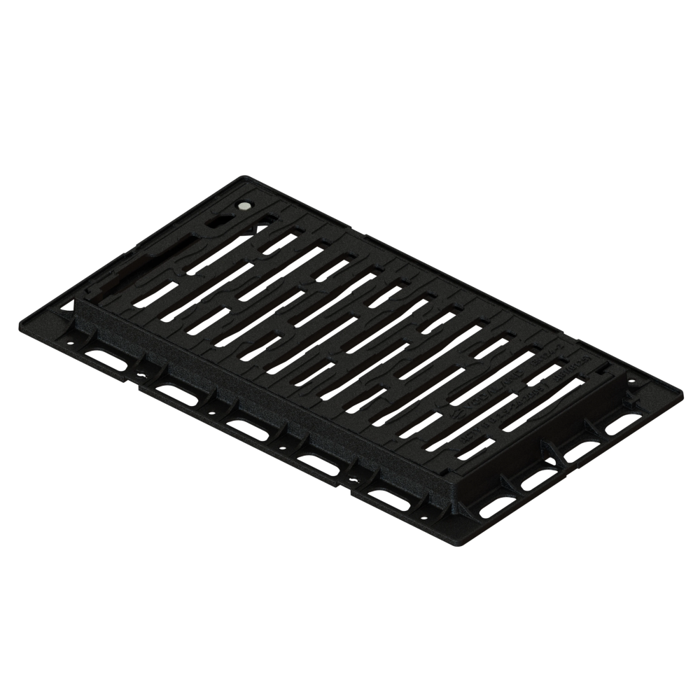 Дощоприймач чавунний 540х940 прямокутний важкий чарунковий з замком Хвиля B125