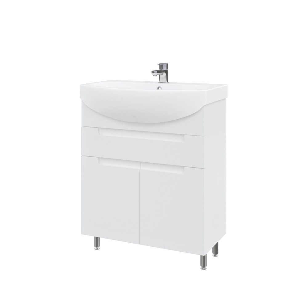 Тумба підлогова MEBLIBUD EVA 70 з 2-ма дверцятами з шухлядою з умивальником Kolo Runa 70см