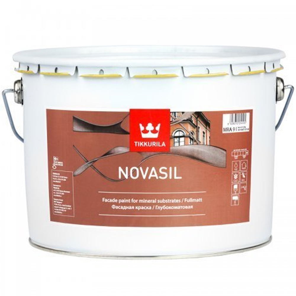Лугостійка фасадна фарба на акрилатной основі Novasil (Новасіл), базис "MRA", 9 л