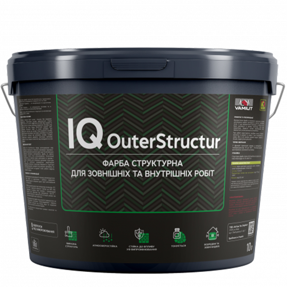 Акрилова фарба структурна фарба IQ OuterStructur, 10л