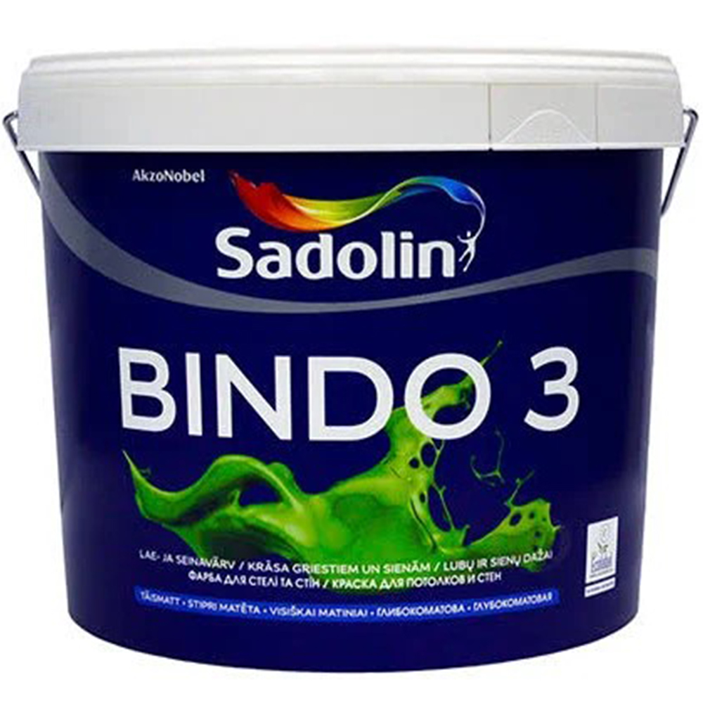 Глубокоматова фарба для стелі та стін BINDO 3 Sadolin, біла, 9л