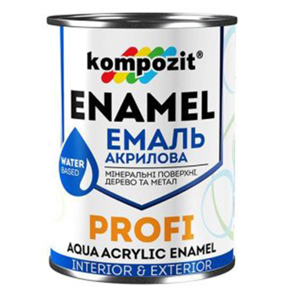 Емаль акрилова PROFI, Біла, глянцева, 2,7 л