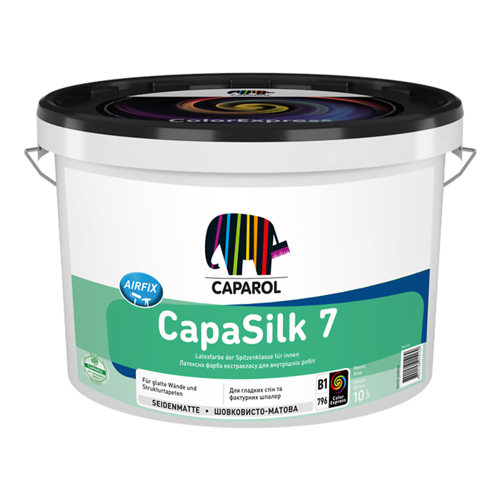 Краска интерьерная латексная шелковисто-матовая Caparol "CapaSilk 7 E.L.F." Белая